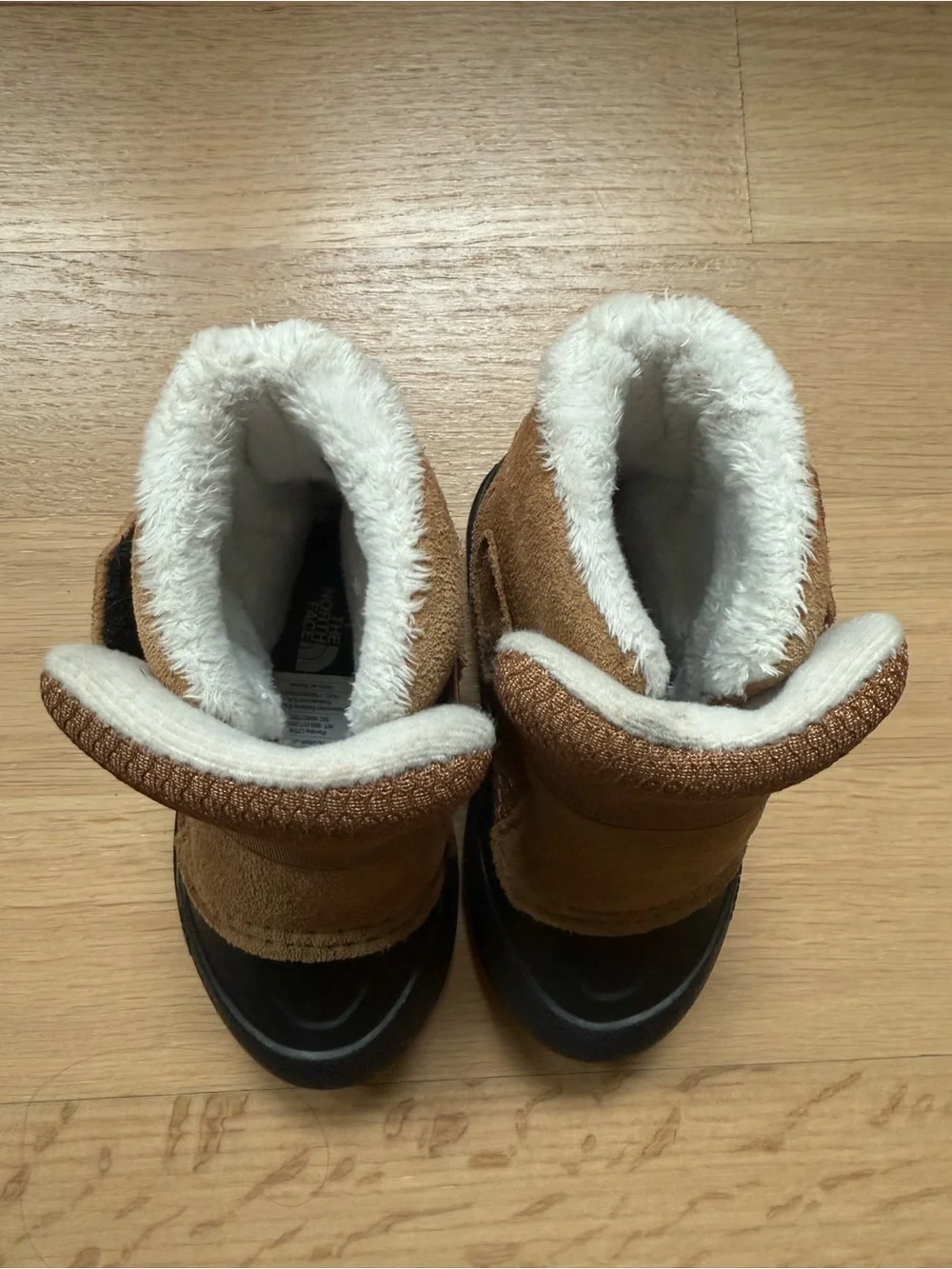 The North Face Brown/Tan Suede Winter Booties with Black Soles